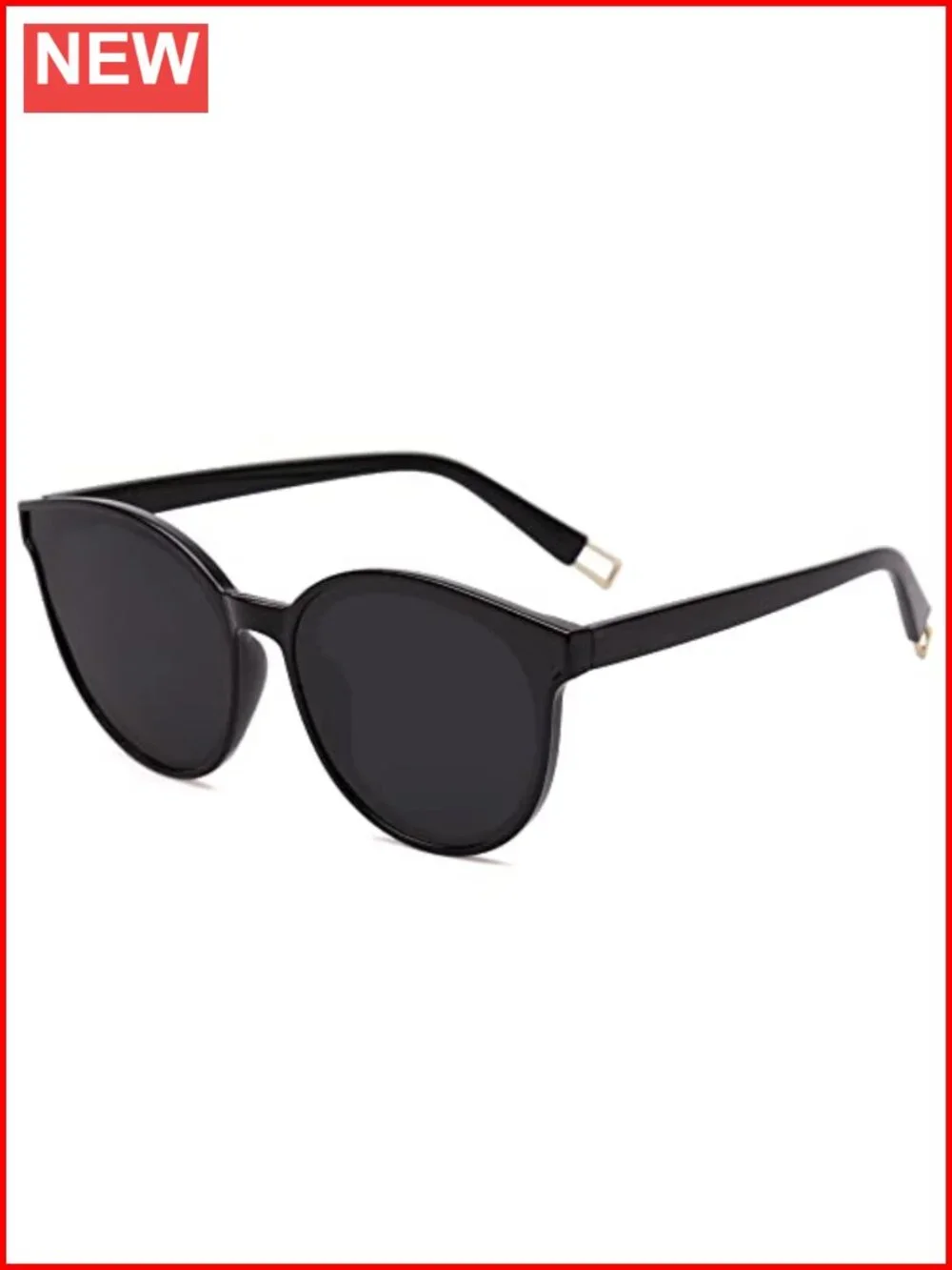 Vintage Oversized Round Sunglasses UV400 Protection Plastic Frame